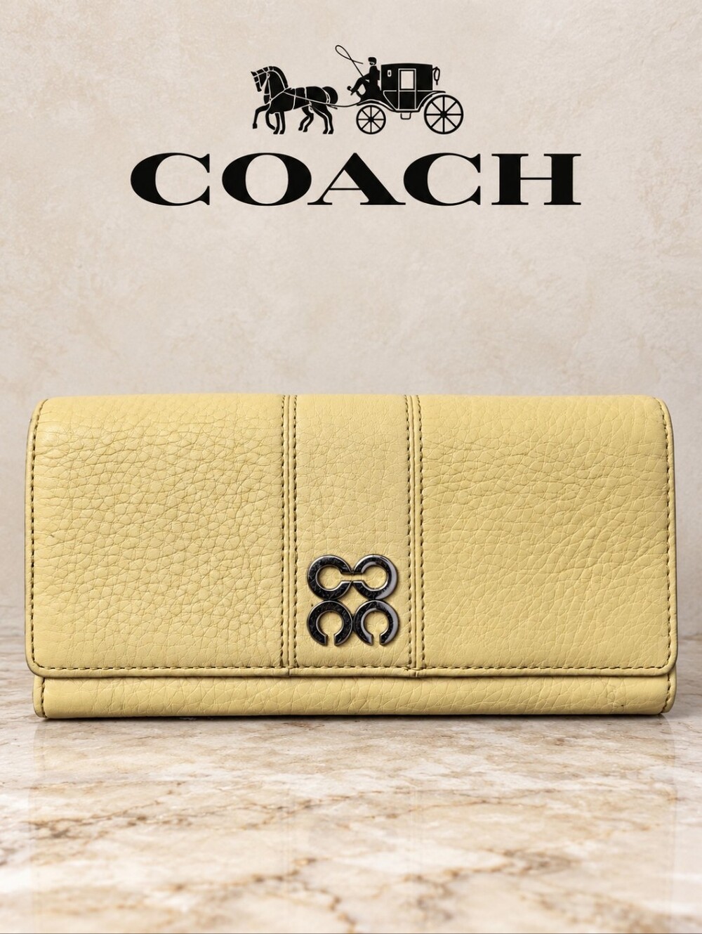 Coach Sunflower Yellow Leather Wallet